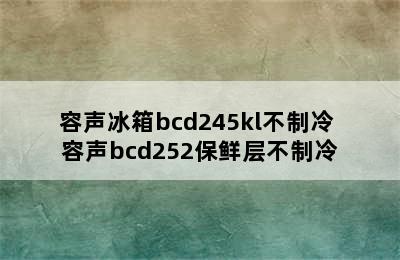 容声冰箱bcd245kl不制冷 容声bcd252保鲜层不制冷